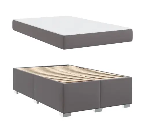 Gultas Rāmis Cits Pelēka 120 X 190 Cm Mākslīgā Āda Vidaxl