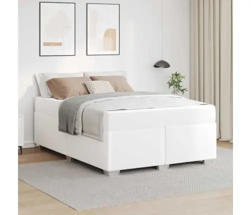 Lovos Rėmas Su Čiužiniu Balta 140 X 200 Cm Audinys