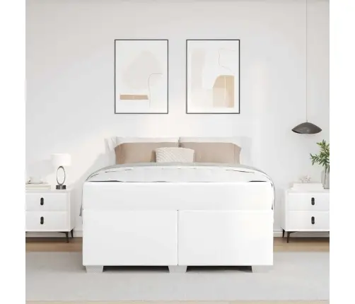 Lovos Rėmas Su Čiužiniu Balta 140 X 200 Cm Audinys