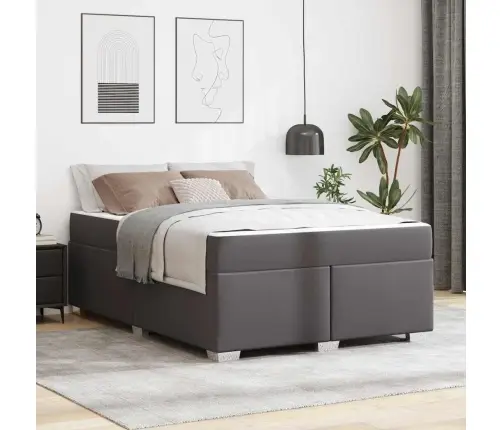 Gultas Rāmis Cits Pelēka 140 X 200 Cm Mākslīgā Āda Vidaxl