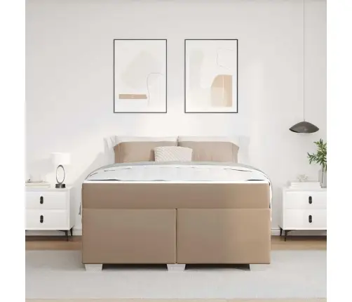 Gultas Rāmis Cits Kapučīno 140 X 200 Cm Mākslīgā Āda Vidaxl