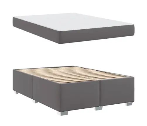 Gultas Rāmis Cits Pelēka 160 X 200 Cm Mākslīgā Āda Vidaxl