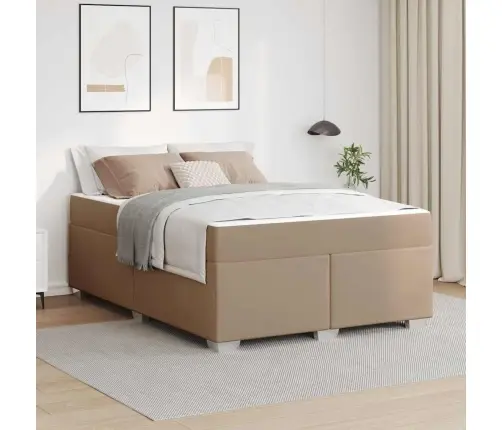 Gultas Rāmis Kapučīno 160 X 200 Cm Mākslīgā Āda Vidaxl