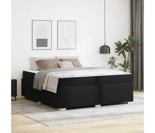 Lovos Rėmas Su Čiužiniu Juoda 180 X 200 Cm Audinys