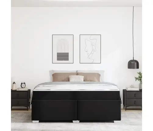 Lovos Rėmas Su Čiužiniu Juoda 180 X 200 Cm Audinys