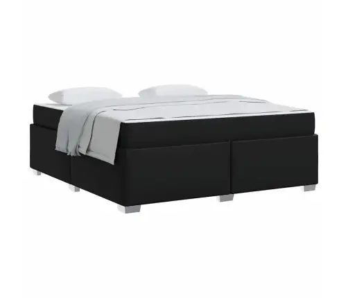 Lovos Rėmas Su Čiužiniu Juoda 180 X 200 Cm Audinys