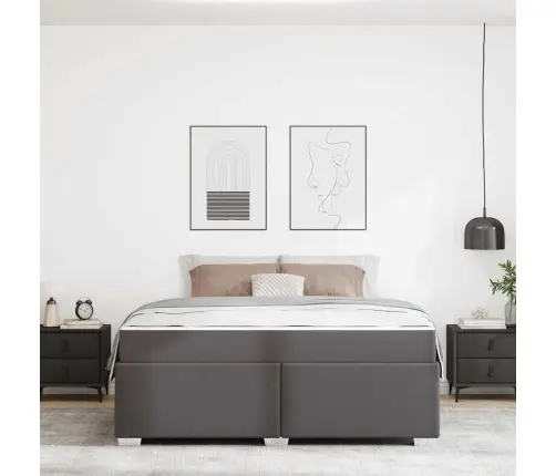 Gultas Rāmis Cits Pelēka 180 X 200 Cm Mākslīgā Āda Vidaxl