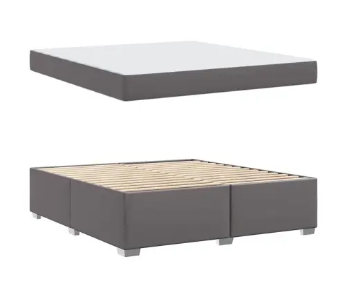 Gultas Rāmis Cits Pelēka 180 X 200 Cm Mākslīgā Āda Vidaxl