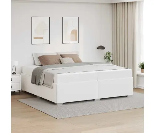 Gultas Rāmis Balts 200 X 200 Cm Mākslīgā Āda Vidaxl