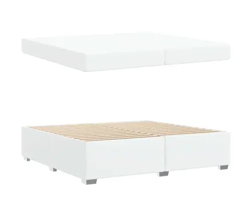 Gultas Rāmis Balts 200 X 200 Cm Mākslīgā Āda Vidaxl