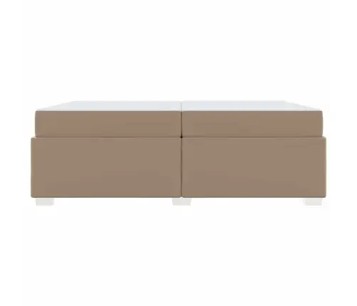 Gultas Rāmis Kapučīno 200 X 200 Cm Mākslīgā Āda Vidaxl