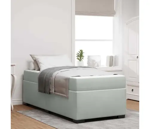 Gultas Rāmis Ar Matraci Cits Gaiši Pelēka 80 X 200 Cm Samts Vidaxl