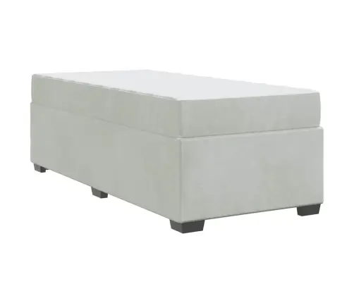 Gultas Rāmis Ar Matraci Cits Gaiši Pelēka 80 X 200 Cm Samts Vidaxl