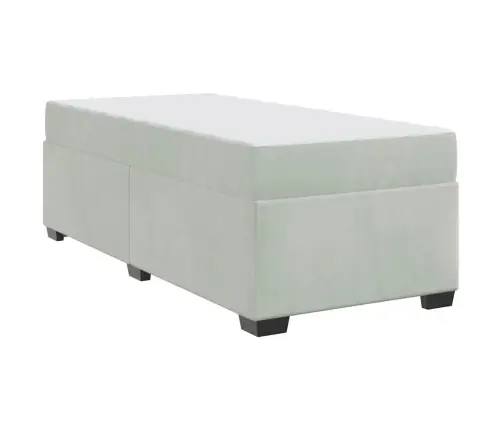 Gultas Rāmis Ar Matraci Cits Gaiši Pelēka 80 X 200 Cm Samts Vidaxl