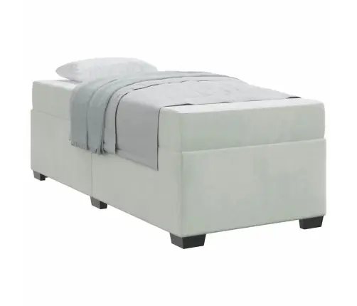 Gultas Rāmis Ar Matraci Cits Gaiši Pelēka 80 X 200 Cm Samts Vidaxl