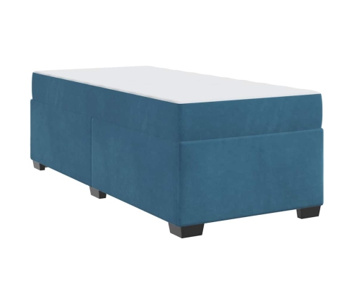 Gultas Rāmis Ar Matraci Cits Zila 80 X 200 Cm Samts Vidaxl