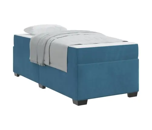 Gultas Rāmis Ar Matraci Cits Zila 80 X 200 Cm Samts Vidaxl