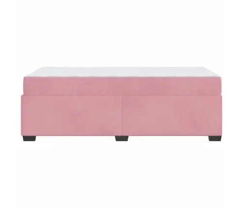 Gultas Rāmis Ar Matraci Cits Rozā 90 X 190 Cm Samts Vidaxl