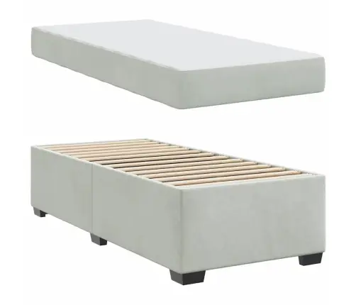 Lovos Rėmas Su Čiužiniu Šviesiai Pilka 90 X 200 Cm Audinys