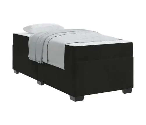 Gultas Rāmis Ar Matraci Cits Melna 90 X 200 Cm Samts Vidaxl