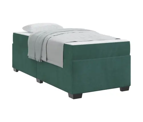 Gultas Rāmis Ar Matraci Cits Tumši Zaļa 90 X 200 Cm Samts Vidaxl