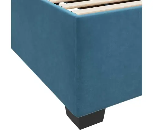 Gultas Rāmis Ar Matraci Cits Tumši Zila 90 X 200 Cm Samts Vidaxl