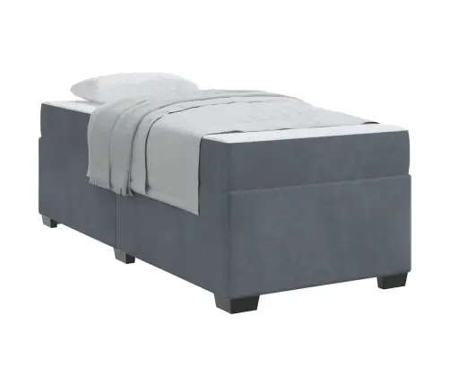 Gultas Rāmis Ar Matraci Cits Tumši Pelēka 100 X 200 Cm Samts Vidaxl