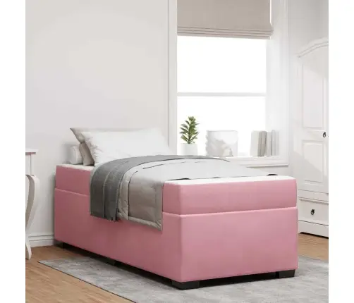 Lovos Rėmas Su Čiužiniu Rožinė 100 X 200 Cm Aksomas