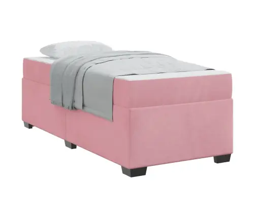 Voodi Raam Madratsiga Roosa 100 X 200 Cm Kangas