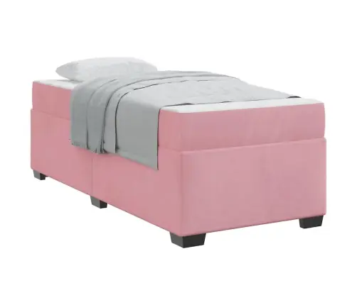 Lovos Rėmas Su Čiužiniu Rožinė 100 X 200 Cm Aksomas