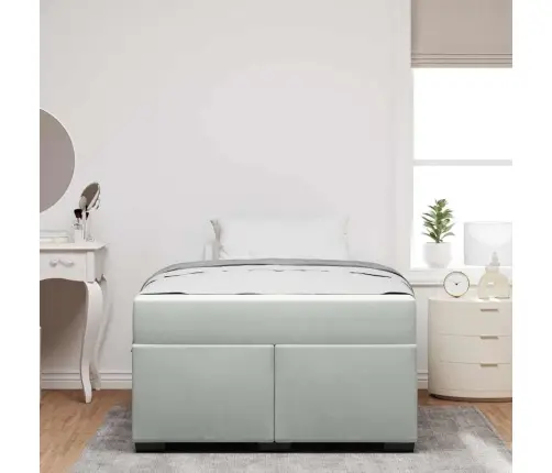 Gultas Rāmis Ar Matraci Cits Gaiši Pelēka 120 X 190 Cm Samts Vidaxl