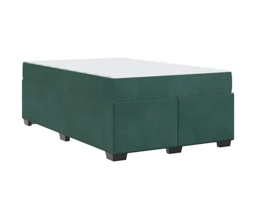Gultas Rāmis Ar Matraci Cits Tumši Zaļa 120 X 190 Cm Samts Vidaxl