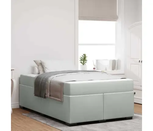 Gultas Rāmis Ar Matraci Cits Gaiši Pelēka 120 X 200 Cm Samts Vidaxl