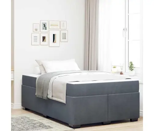 Lovos Rėmas Su Čiužiniu Tamsiai Pilka 120 X 200 Cm Audinys