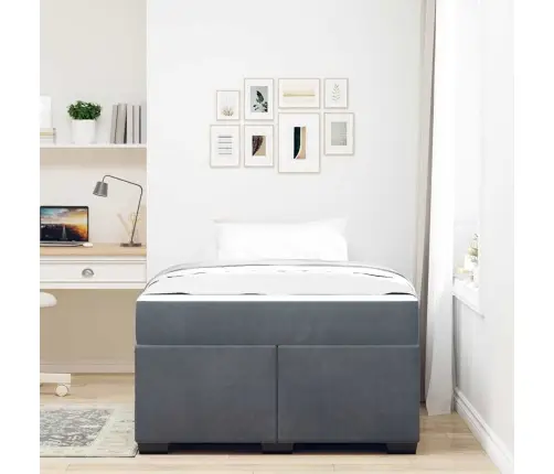 Lovos Rėmas Su Čiužiniu Tamsiai Pilka 120 X 200 Cm Audinys