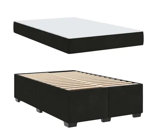 Gultas Rāmis Ar Matraci Cits Melna 120 X 200 Cm Samts Vidaxl