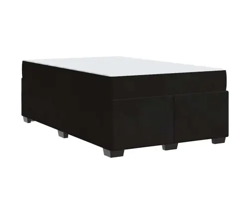 Gultas Rāmis Ar Matraci Cits Melna 120 X 200 Cm Samts Vidaxl