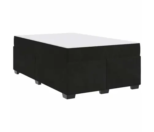 Gultas Rāmis Ar Matraci Cits Melna 120 X 200 Cm Samts Vidaxl