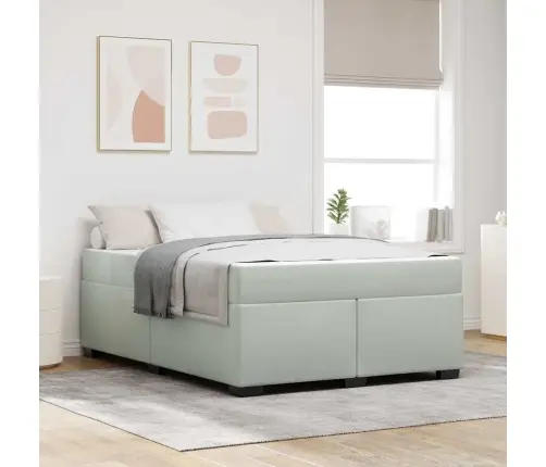 Lovos Rėmas Su Čiužiniu Šviesiai Pilka 140 X 200 Cm Audinys