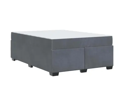 Gultas Rāmis Ar Matraci Cits Tumši Pelēka 140 X 200 Cm Samts Vidaxl