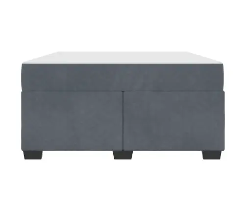 Gultas Rāmis Ar Matraci Cits Tumši Pelēka 140 X 200 Cm Samts Vidaxl