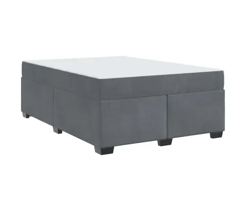 Gultas Rāmis Ar Matraci Cits Tumši Pelēka 140 X 200 Cm Samts Vidaxl