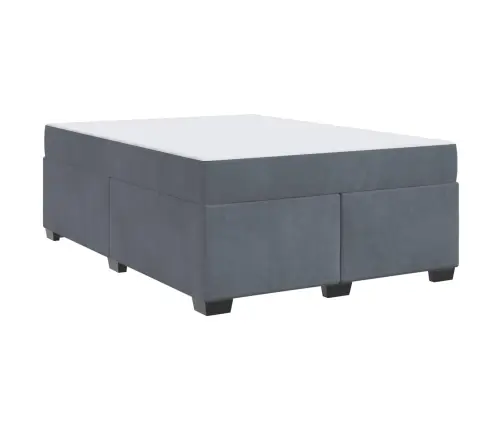 Gultas Rāmis Ar Matraci Cits Tumši Pelēka 140 X 200 Cm Samts Vidaxl