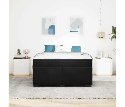 Voodi Raam Madratsiga Must 140 X 200 Cm Kangas