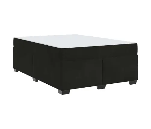 Gultas Rāmis Ar Matraci Cits Melna 140 X 200 Cm Samts Vidaxl