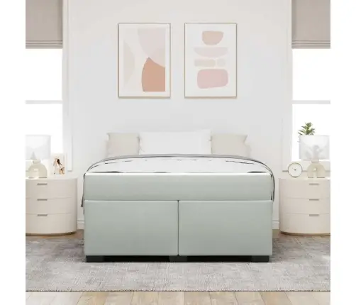 Gultas Rāmis Ar Matraci Cits Gaiši Pelēka 160 X 200 Cm Samts Vidaxl