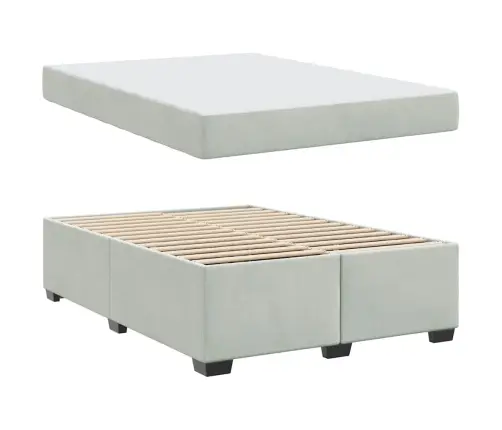 Gultas Rāmis Ar Matraci Cits Gaiši Pelēka 160 X 200 Cm Samts Vidaxl