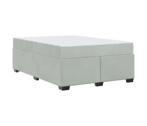 Gultas Rāmis Ar Matraci Cits Gaiši Pelēka 160 X 200 Cm Samts Vidaxl