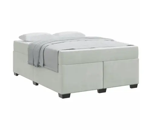 Gultas Rāmis Ar Matraci Cits Gaiši Pelēka 160 X 200 Cm Samts Vidaxl