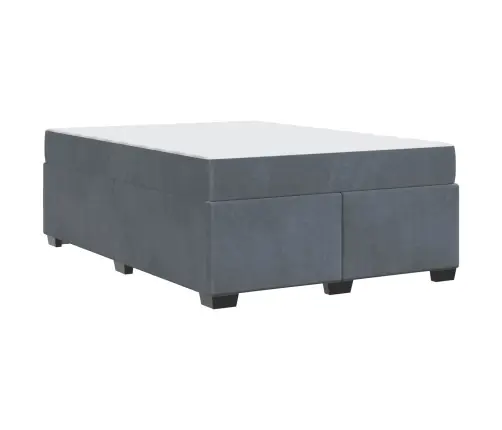 Gultas Rāmis Ar Matraci Cits Tumši Pelēka 160 X 200 Cm Samts Vidaxl